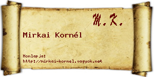 Mirkai Kornél névjegykártya